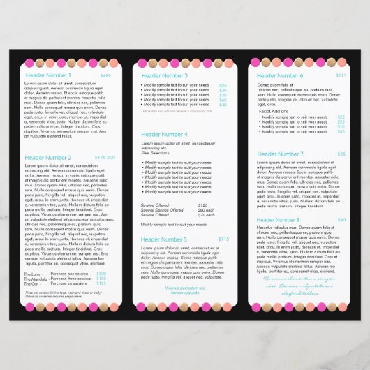 Nail Salon Tri Fold Brochure (Achterkant)