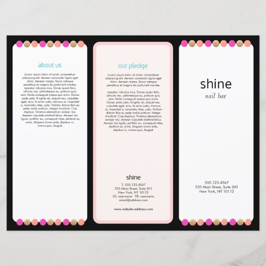 Nail Salon Tri Fold Brochure (Voorkant)