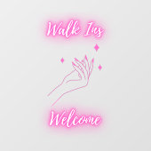 Nail Salon Walk Ins Welkom Roze Raamsticker (Vel)