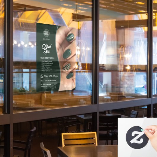 Nail Spa Custom Window Cling Raamsticker (Restaurant Raam)