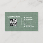Nail Specialist Linen Sage Green QR Code Visitekaartje (Achterkant)