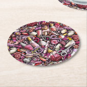 Nail Studio Pattern Ronde Kartonnen Onderzetter (Gebogen)