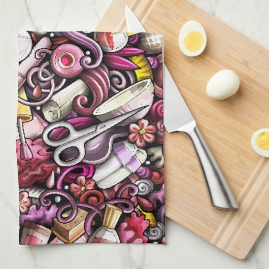 Nail Studio Pattern Theedoek (Quarter Fold)