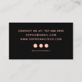 Nail Tech Artiste ongle rose Carte de visite noir (Dos)