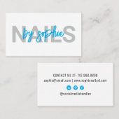 Nail Tech Blauw Wit Visitekaartje (Voorkant / Achterkant)