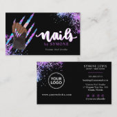 Nail Tech Bold Holographic Your Logo Visitekaartje (Voorkant / Achterkant)