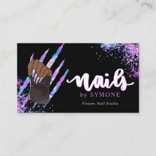 Nail Tech Bold Holographic Your Logo Visitekaartje