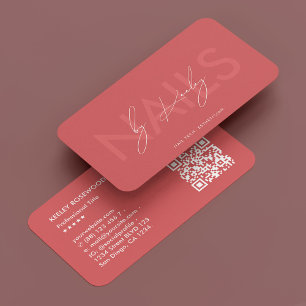 Nail Tech Manicurist Nail Artist Koraal Modern Visitekaartje