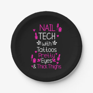 Nail Tech met Tattoos Papieren Bordje