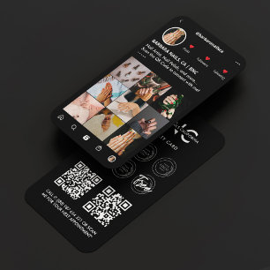Nail Tech Moderne Manicurist Black Loyalty Busines Visitekaartje