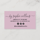 Nail Tech Nail Art Dusty Carte de visite rose (Dos)