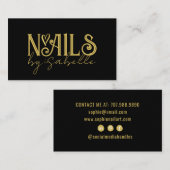 Nail Tech Nail Art Goud Zwart Visitekaartje (Voorkant / Achterkant)