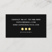 Nail Tech Nail Artiste Gold Black Carte de visite (Dos)