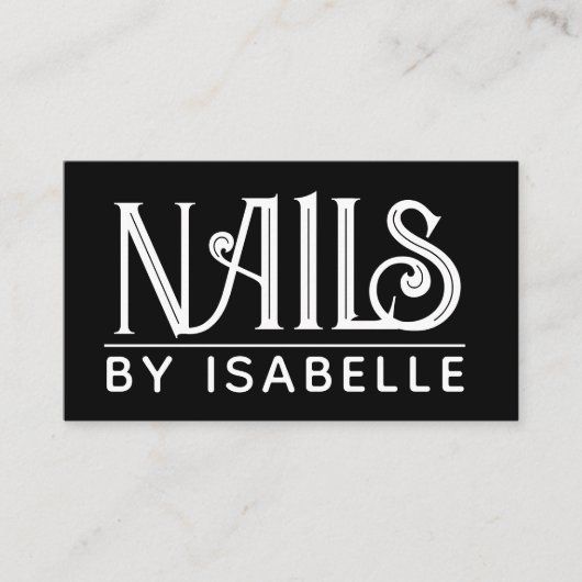 Nail Tech Nail Artiste Gold Black Carte de visite (Devant)