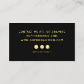 Nail Tech Nail Artiste Gold Black Carte de visite (Dos)