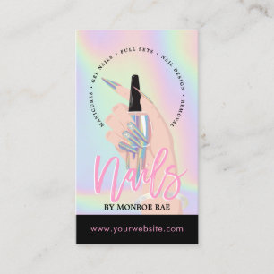 Nail Tech of Stylist Nail Salon Holographic Busine Visitekaartje