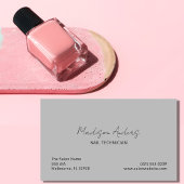Nail Tech Professional Salon Grijs Typografie Visitekaartje