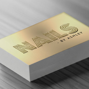 Nail Tech Salon Gold Modern Professional Visitekaartje
