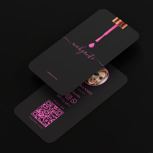 Nail Tech Script Roze Nagellak Salon Minimaal Visitekaartje