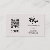 Nail Tech Script Typografie 3 Foto QR Code Logo Visitekaartje (Achterkant)