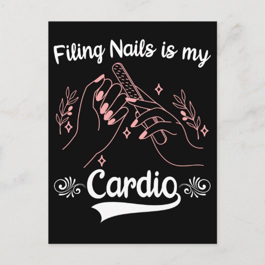 Nail Tech Sport Cosmetics Nail Filing Manicurist Briefkaart (Voorkant)