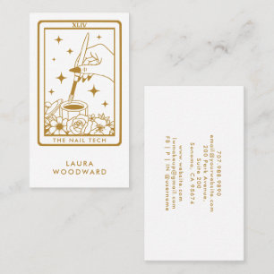 Nail Tech Tarot stijl goud op wit Visitekaartje