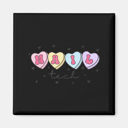 Nail Tech Valentine's Day Heart Manicurist Cosmeto Magneet (Voorkant)