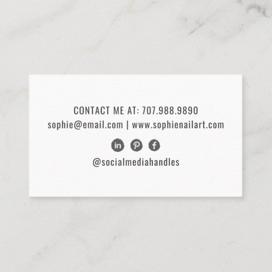 Nail Tech Visitekaartje (Achterkant)