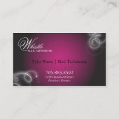 Nail Tech Visitekaartje Elegant Flourish Glow (Achterkant)