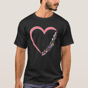 Nail Tech Werk Uniform Nagellak Hart T-shirt