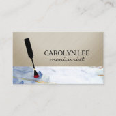 Nail Technicia Blue Gold Marmer Visitekaartje (Voorkant)