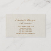 Nail Technicia - Burlap Floral Wreath Visitekaartje (Achterkant)