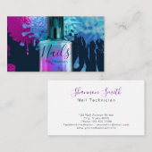 Nail Technicia Colorful Splatter Design Visitekaartje (Voorkant / Achterkant)