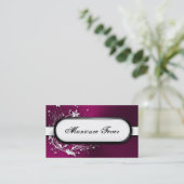 Nail Technicia Visitekaartje Bold Floral Metallic (Staand voorkant)