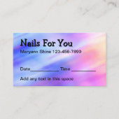 Nail Technician Beauty Afspraakkaarten Afsprakenkaartje (Voorkant)