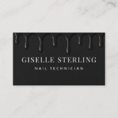 Nail Technician Black Dripping Luxe Visitekaartje (Voorkant)