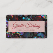 Nail Technician Black Opal QR Code Professional Visitekaartje (Voorkant)