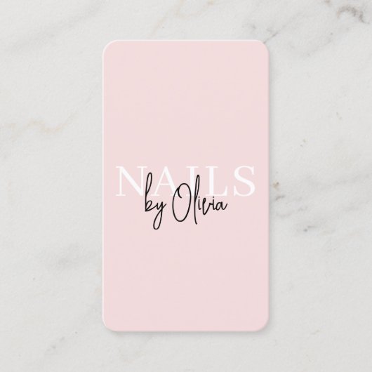 Nail Technician Business Card with QR Code Visitekaartje (Voorkant)