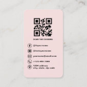 Nail Technician Business Card with QR Code Visitekaartje (Achterkant)