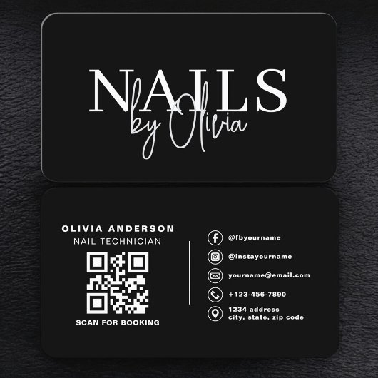 Nail Technician QR Code Modern Visitekaartje