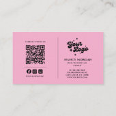 Nail Technician Typography Photo Qr Code Logo  Visitekaartje (Achterkant)