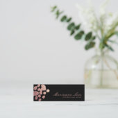 Nail Technicier Salon Artist Roos Gold Black Mini Visitekaartje (Staand voorkant)