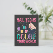 Nail-technicus Colorful Nails Manicure Artist Briefkaart (Staand voorkant)