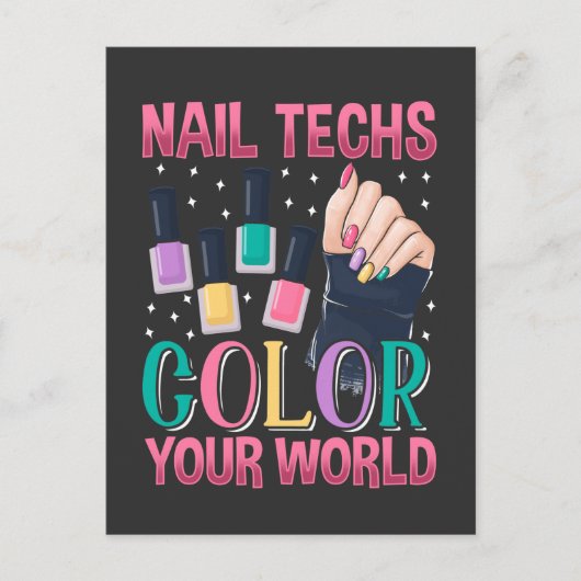 Nail-technicus Colorful Nails Manicure Artist Briefkaart (Voorkant)