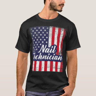 Nail-technicus Flag USA Tools Nail Tech Artist T-shirt