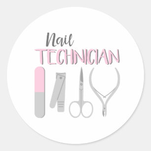 Nail-technicus Ronde Sticker
