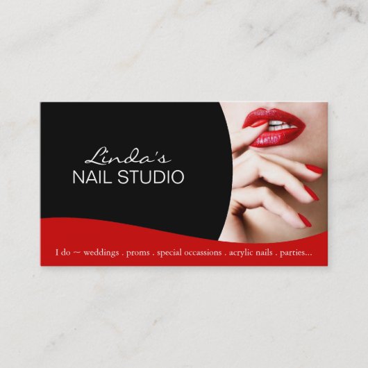 Nail-technicus ~ Sjabloon voor visitekaartjes (Voorkant)