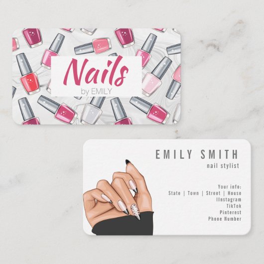 Nail-technicus Visitekaartje (Voorkant / Achterkant)