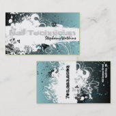 Nail-technicus Visitekaartje Grunge Splatter Blauw (Voorkant / Achterkant)
