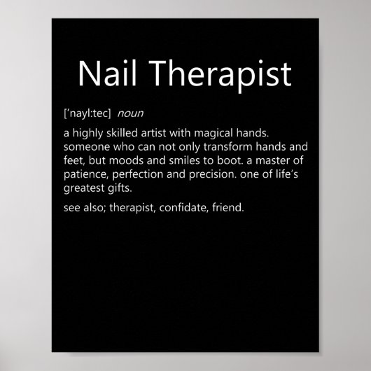 Nail Therapist Definition Nail Tech Nail Poster (Voorkant)